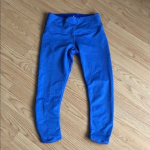 PRANA yoga leggings cropped blue stretch fit